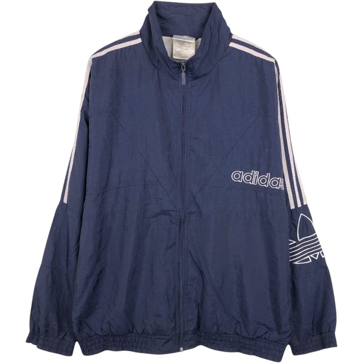 Vintage 1980'S Adidas Trefoil Logo Nylon Jacket, Men's Size L Nylon navy blue type Vintage Second Hand
