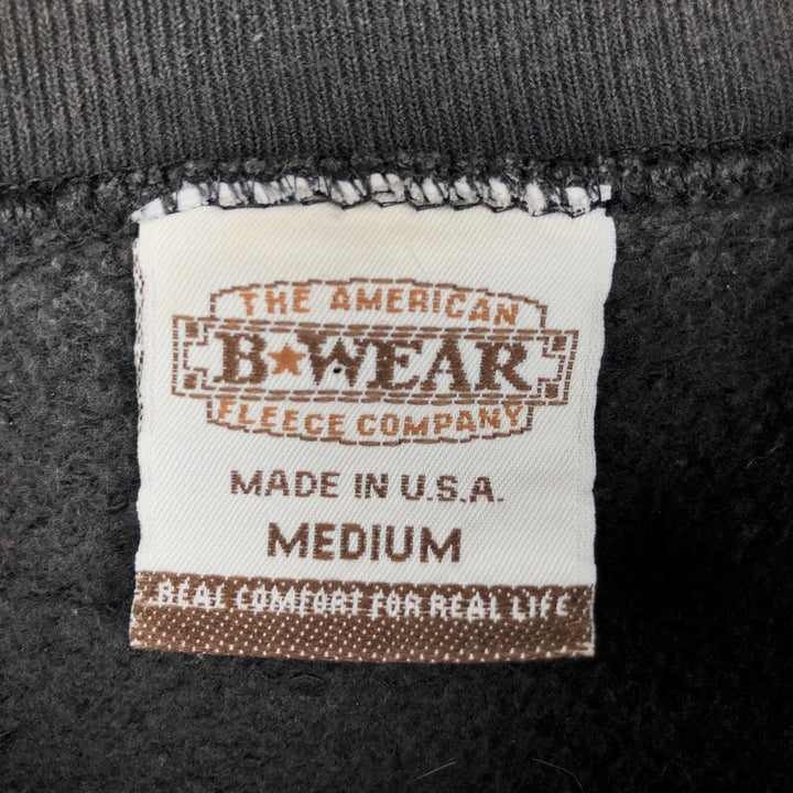 90'S BWEAR College Sweatshirt, Made in USA, Men's Size M (Equivalent), Vintage cotton black type Vintage Second Hand