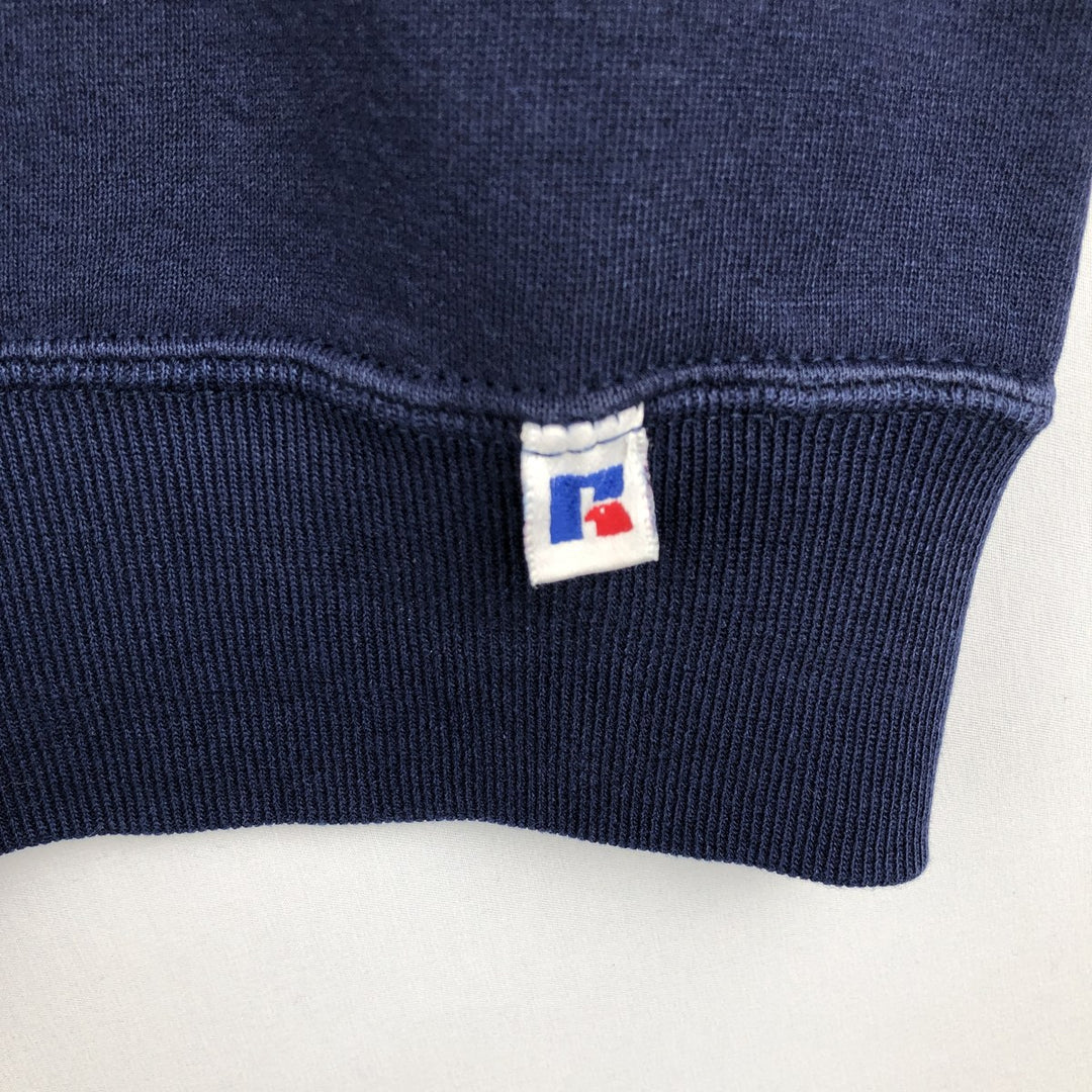 90'S Russell College Sweatshirt, Made in USA, Men's L, Vintage cotton navy blue type Vintage Second Hand