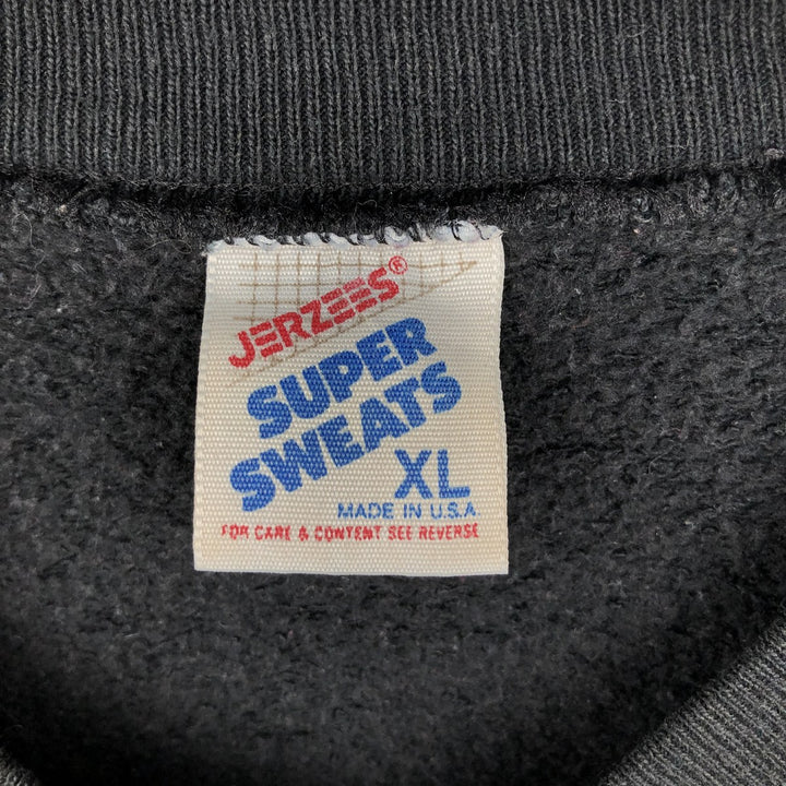 Vintage 80s-90'S Jerzees Super Sweats college sweatshirt, made in the USA, men's size XL cotton black type Vintage Second Hand