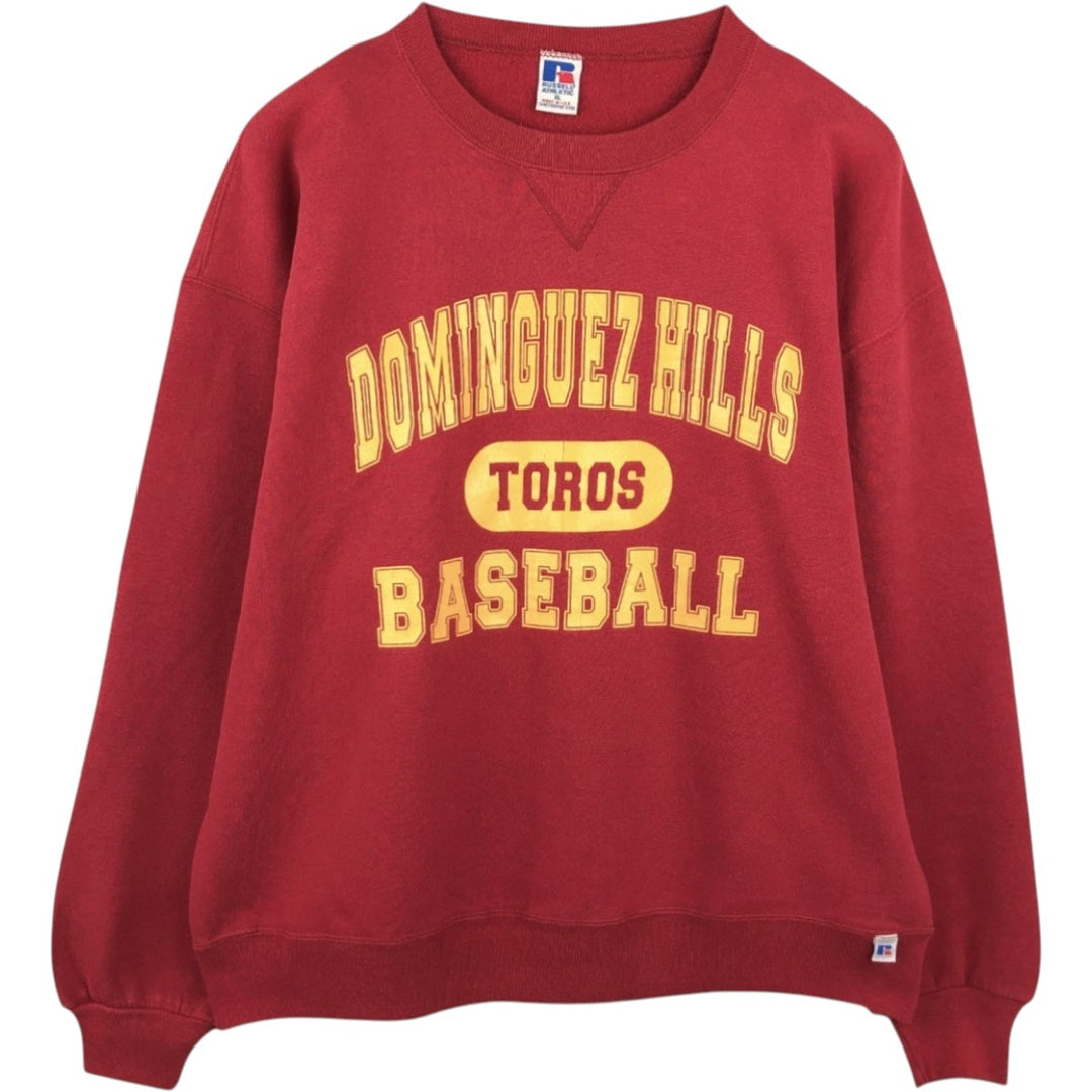 Vintage 90'S Russell ATHLETIC college sweatshirt, made in the USA, size XL, men's cotton red type Vintage Second Hand