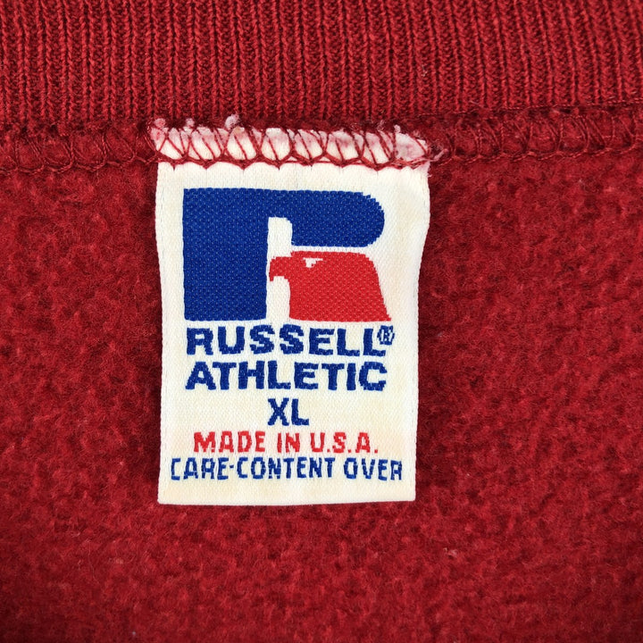 Vintage 90'S Russell ATHLETIC college sweatshirt, made in the USA, size XL, men's cotton red type Vintage Second Hand