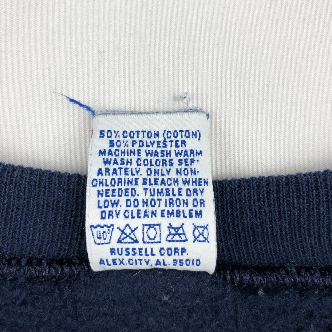 90'S Russell Print College Sweatshirt, Made in USA, Men's XL (approx.), Vintage cotton navy blue type Vintage Second Hand