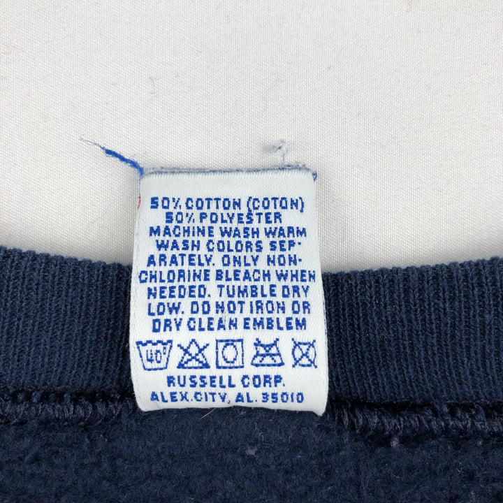 90'S Russell Print College Sweatshirt, Made in USA, Men's XL (approx.), Vintage cotton navy blue type Vintage Second Hand