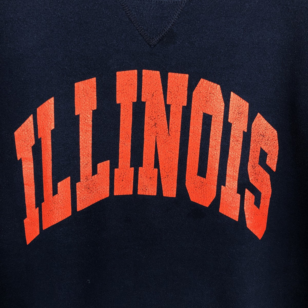 90'S Russell Print College Sweatshirt, Made in USA, Men's XL (approx.), Vintage cotton navy blue type Vintage Second Hand