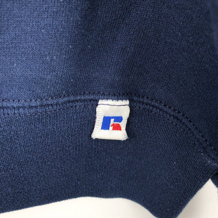 90'S Russell Print College Sweatshirt, Made in USA, Men's XL (approx.), Vintage cotton navy blue type Vintage Second Hand