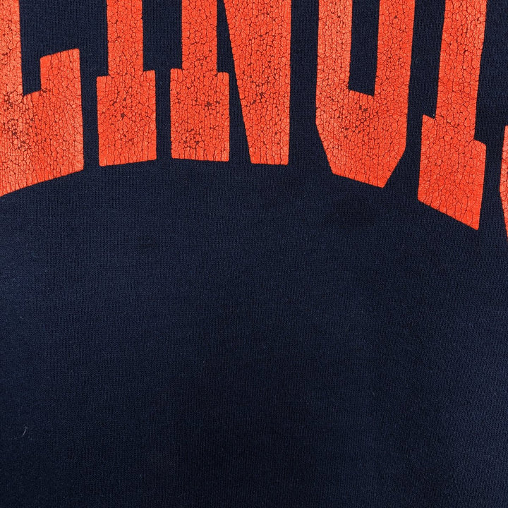 90'S Russell Print College Sweatshirt, Made in USA, Men's XL (approx.), Vintage cotton navy blue type Vintage Second Hand