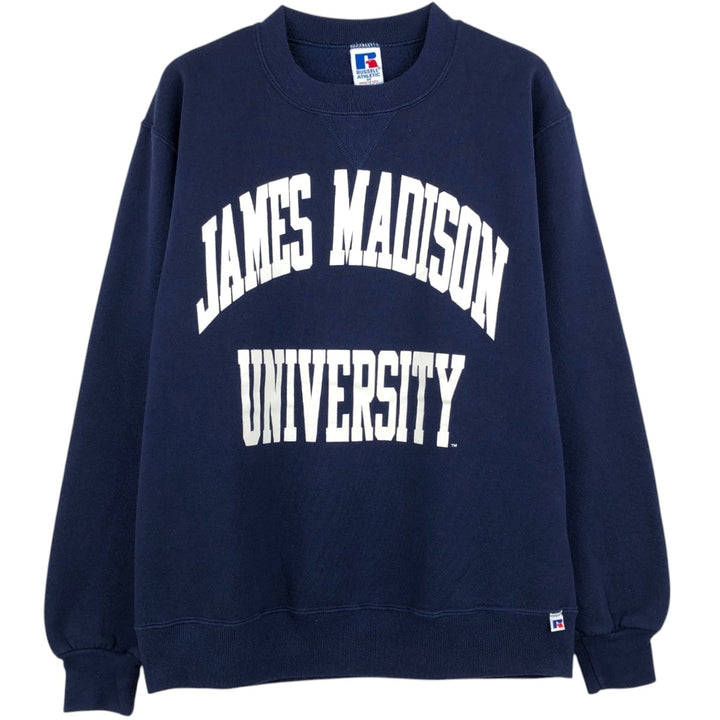 90'S Russell College Sweatshirt, Made in USA, Men's M, Vintage cotton navy blue type Vintage Second Hand