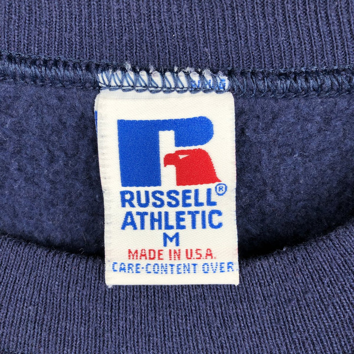 90'S Russell College Sweatshirt, Made in USA, Men's M, Vintage cotton navy blue type Vintage Second Hand