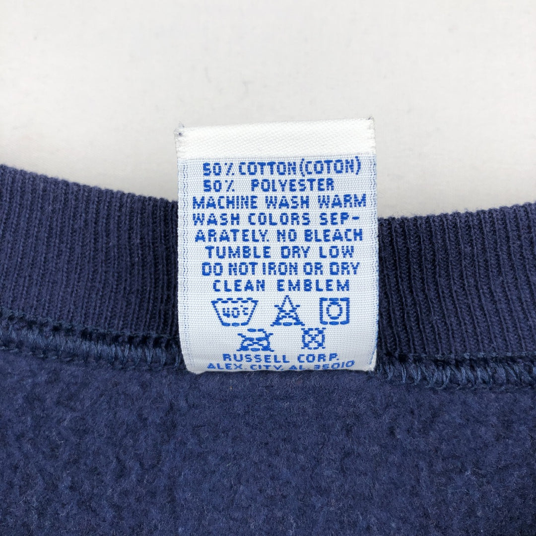 90'S Russell College Sweatshirt, Made in USA, Men's M, Vintage cotton navy blue type Vintage Second Hand