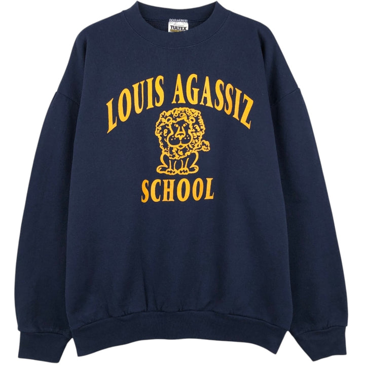 90'S Tultex MAXIMUM SWEATS College Sweatshirt, Made in USA, Men's Size L (Equivalent), Vintage cotton navy blue type Vintage Second Hand