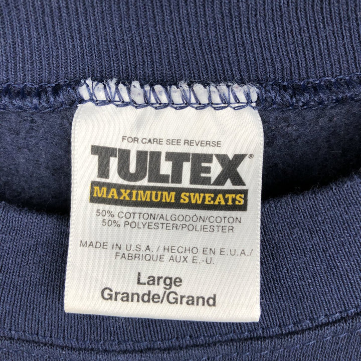 90'S Tultex MAXIMUM SWEATS College Sweatshirt, Made in USA, Men's Size L (Equivalent), Vintage cotton navy blue type Vintage Second Hand
