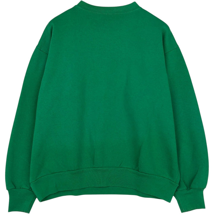 Majestic Notre Dame University Fighting Irish College Character Sweatshirt (Made in USA) cotton green type Vintage Second Hand