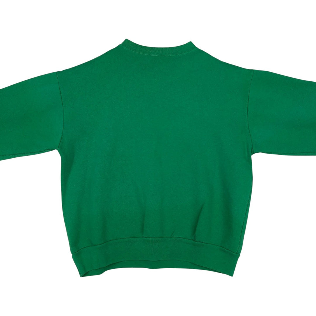 Majestic Notre Dame University Fighting Irish College Character Sweatshirt (Made in USA) cotton green type Vintage Second Hand