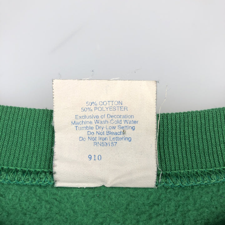 Majestic Notre Dame University Fighting Irish College Character Sweatshirt (Made in USA) cotton green type Vintage Second Hand