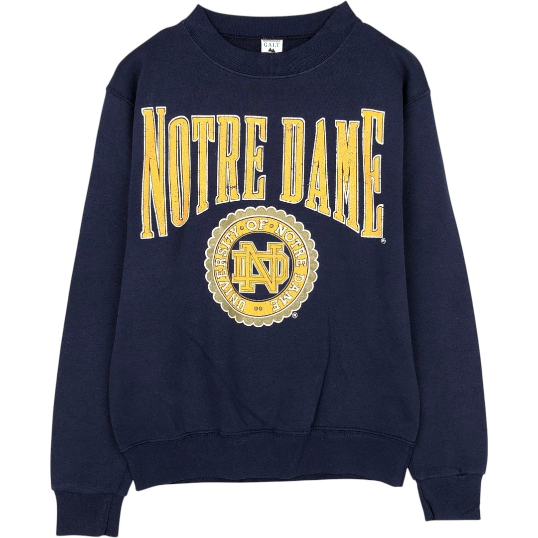 90'S GALT SAND NOTRE DAME University of Notre Dame College Sweatshirt, Made in USA, Men's Size M (approx.), Vintage cotton navy blue type Vintage Second Hand