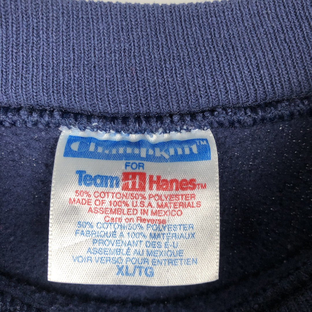 90'S ChampKnit for Team Hanes College Sweatshirt, Men's Size XL (Equivalent), Vintage cotton navy blue type Vintage Second Hand