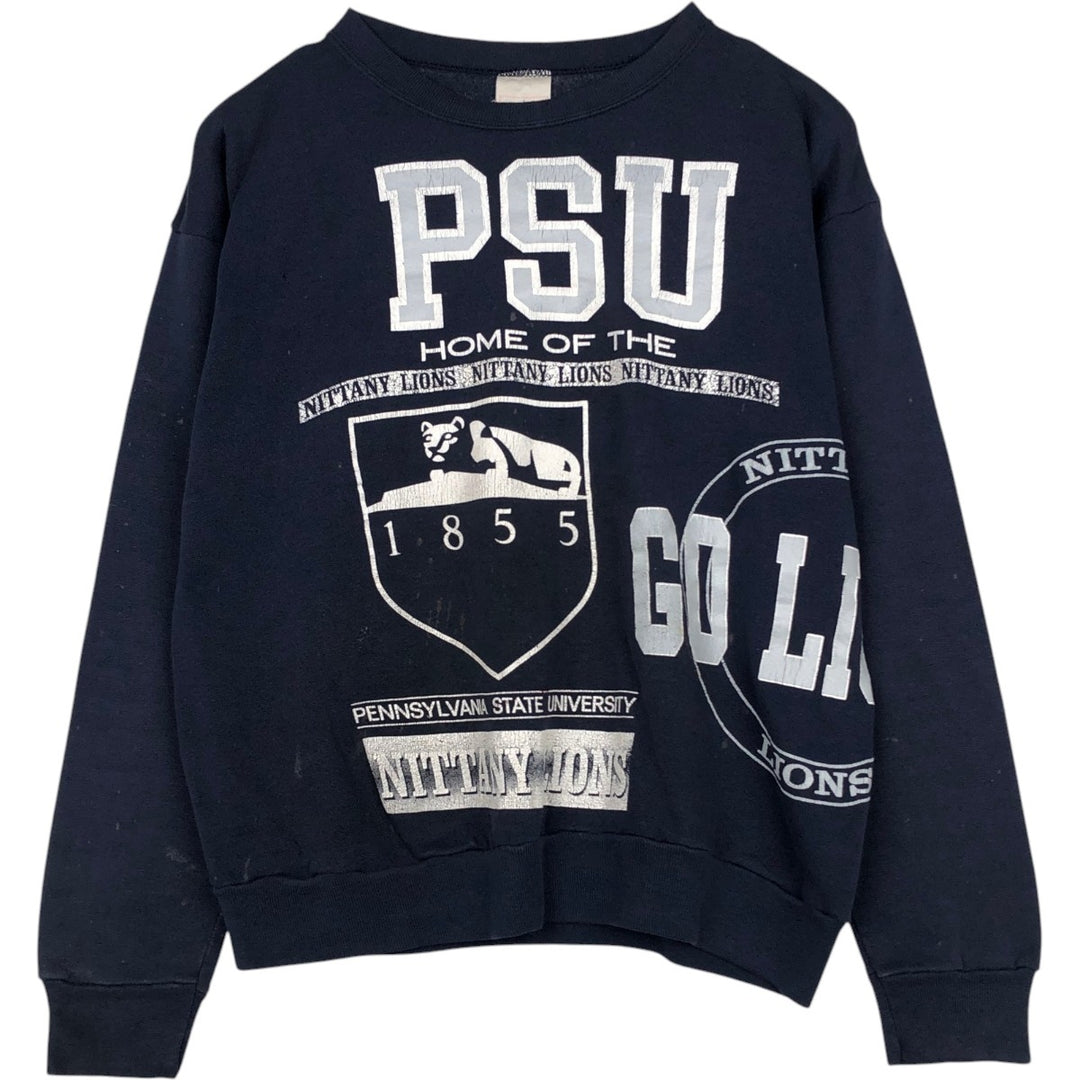 PENN STATE (Pennsylvania State University) College Character Sweatshirt, Men's Size L (approx.), Vintage unclear navy blue type Vintage Second Hand