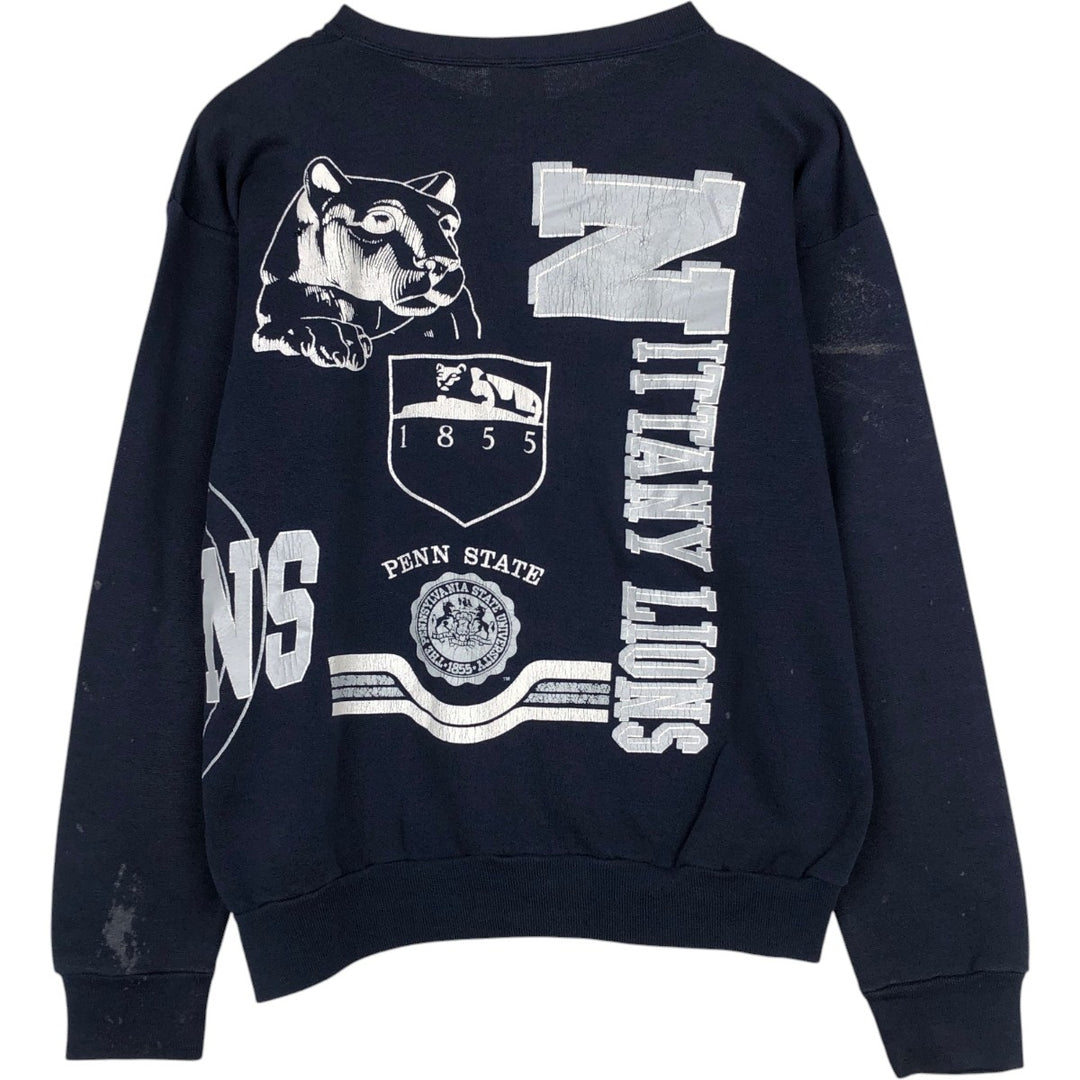 PENN STATE (Pennsylvania State University) College Character Sweatshirt, Men's Size L (approx.), Vintage unclear navy blue type Vintage Second Hand
