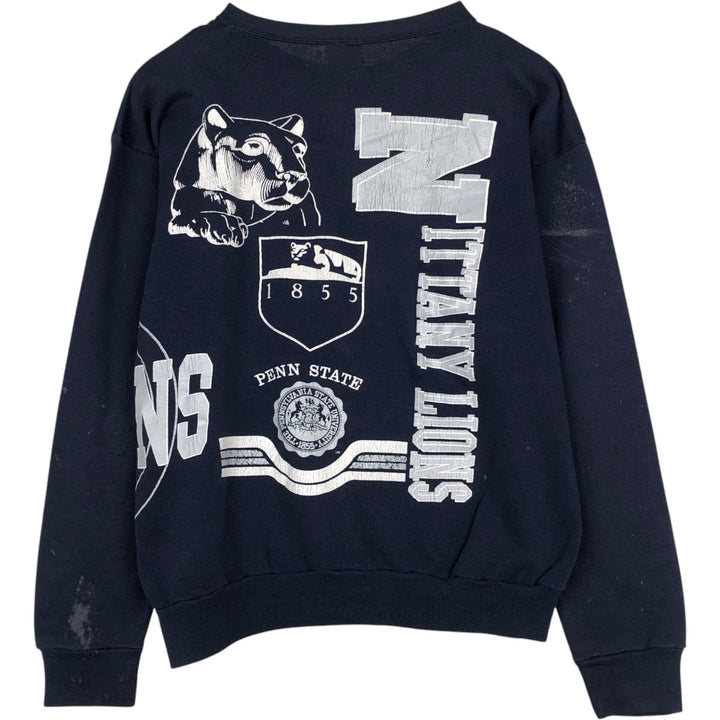 PENN STATE (Pennsylvania State University) College Character Sweatshirt, Men's Size L (approx.), Vintage unclear navy blue type Vintage Second Hand
