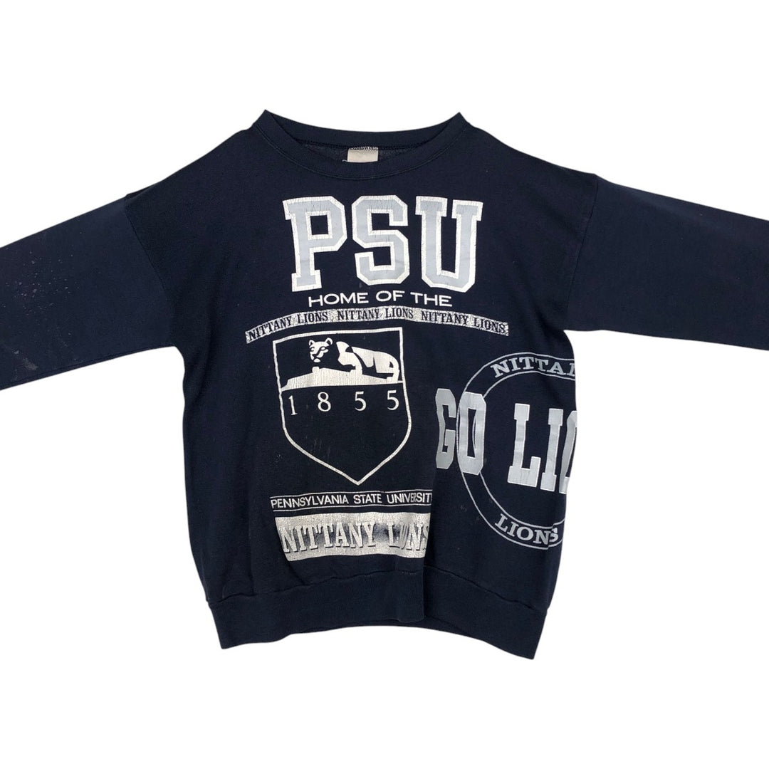 PENN STATE (Pennsylvania State University) College Character Sweatshirt, Men's Size L (approx.), Vintage unclear navy blue type Vintage Second Hand
