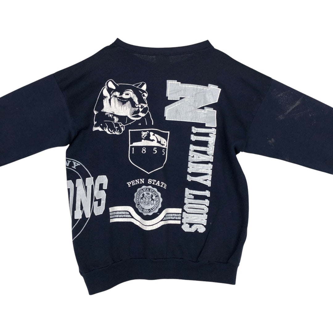 PENN STATE (Pennsylvania State University) College Character Sweatshirt, Men's Size L (approx.), Vintage unclear navy blue type Vintage Second Hand