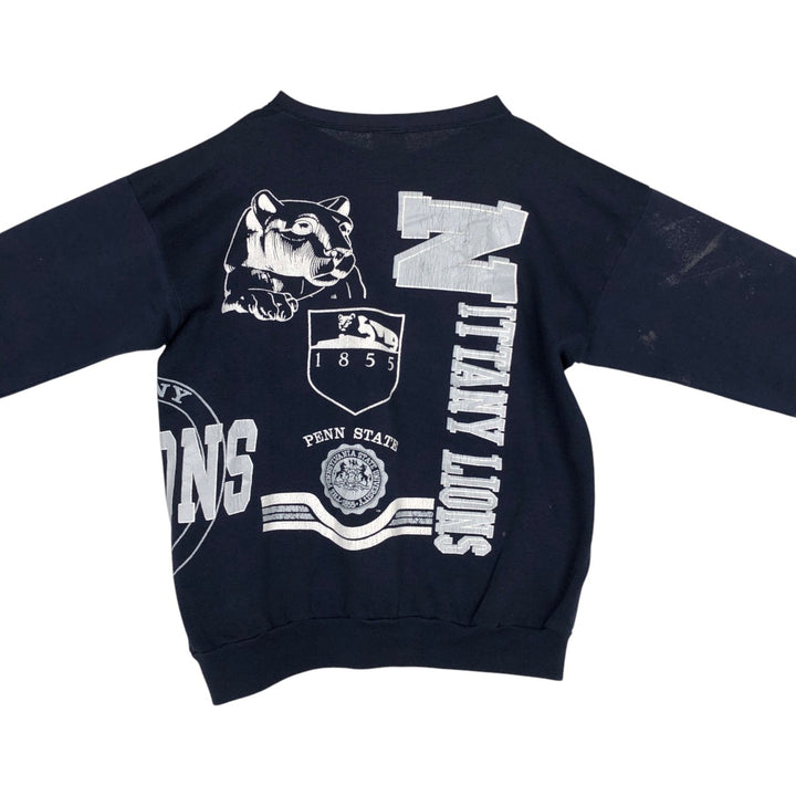 PENN STATE (Pennsylvania State University) College Character Sweatshirt, Men's Size L (approx.), Vintage unclear navy blue type Vintage Second Hand