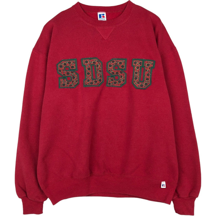 Vintage 90'S Russell ATHLETIC college sweatshirt, made in the USA, size XL, men's cotton red type Vintage Second Hand