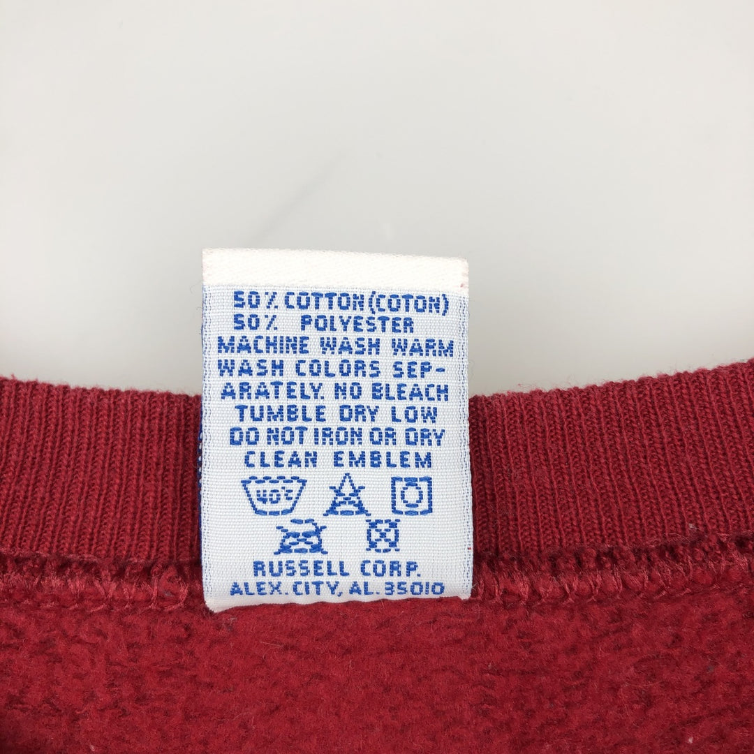Vintage 90'S Russell ATHLETIC college sweatshirt, made in the USA, size XL, men's cotton red type Vintage Second Hand
