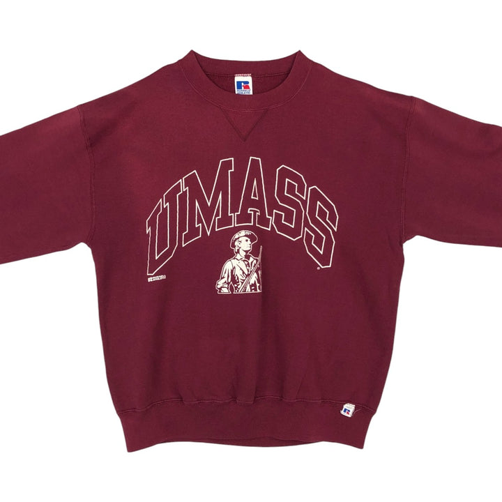 Vintage 90'S Russell ATHLETIC college sweatshirt, made in the USA, size L, men's cotton burgundy type Vintage Second Hand