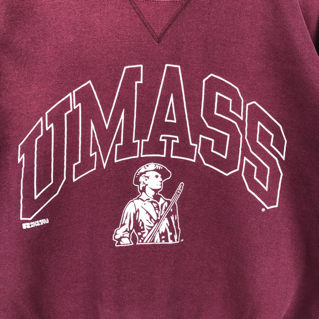 Vintage 90'S Russell ATHLETIC college sweatshirt, made in the USA, size L, men's cotton burgundy type Vintage Second Hand