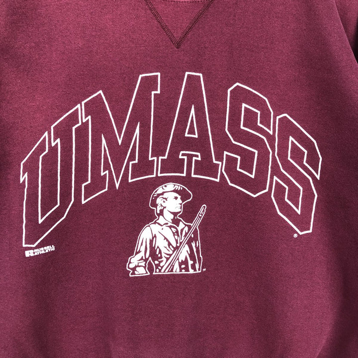 Vintage 90'S Russell ATHLETIC college sweatshirt, made in the USA, size L, men's cotton burgundy type Vintage Second Hand