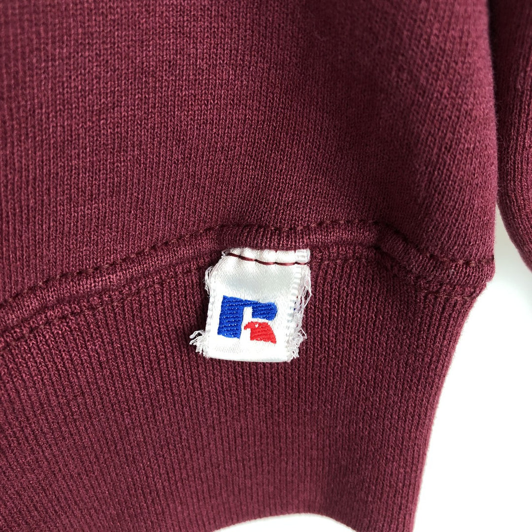 Vintage 90'S Russell ATHLETIC college sweatshirt, made in the USA, size L, men's cotton burgundy type Vintage Second Hand