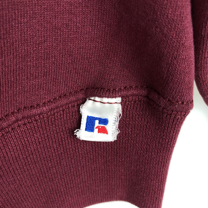 Vintage 90'S Russell ATHLETIC college sweatshirt, made in the USA, size L, men's cotton burgundy type Vintage Second Hand