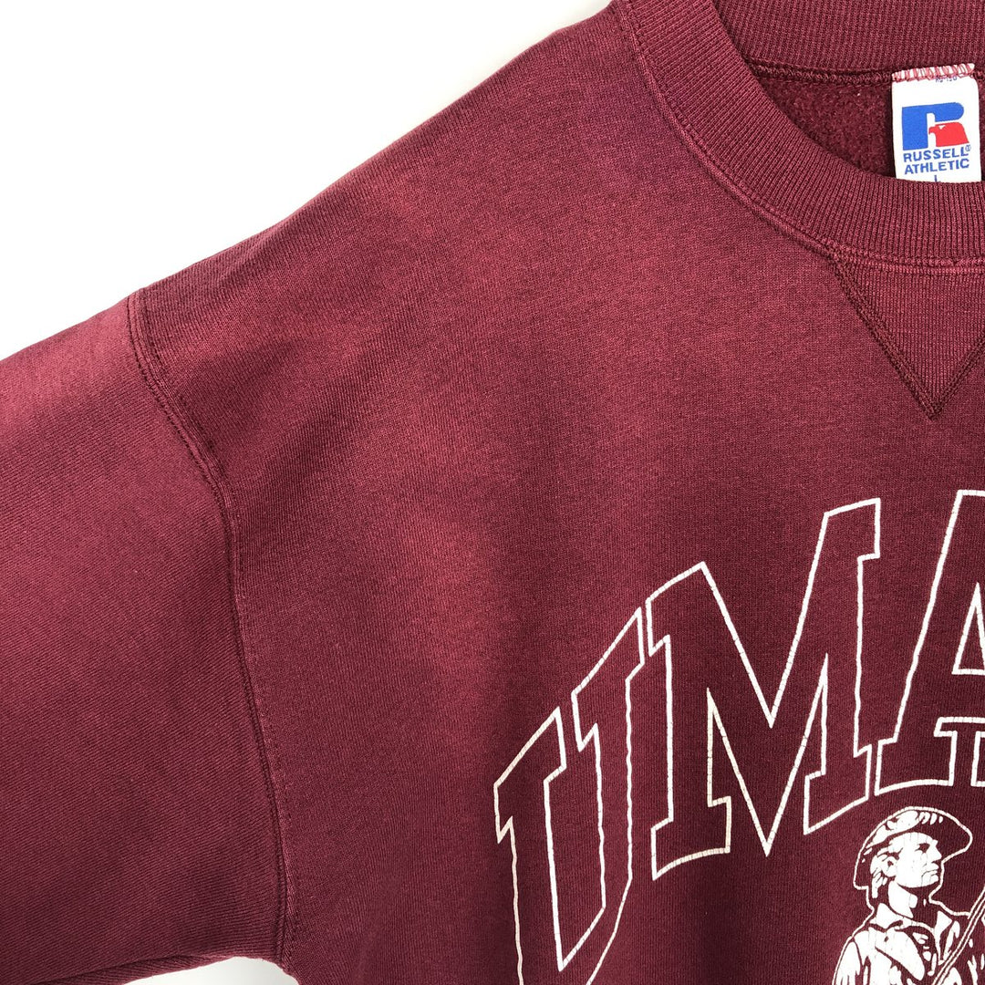 Vintage 90'S Russell ATHLETIC college sweatshirt, made in the USA, size L, men's cotton burgundy type Vintage Second Hand