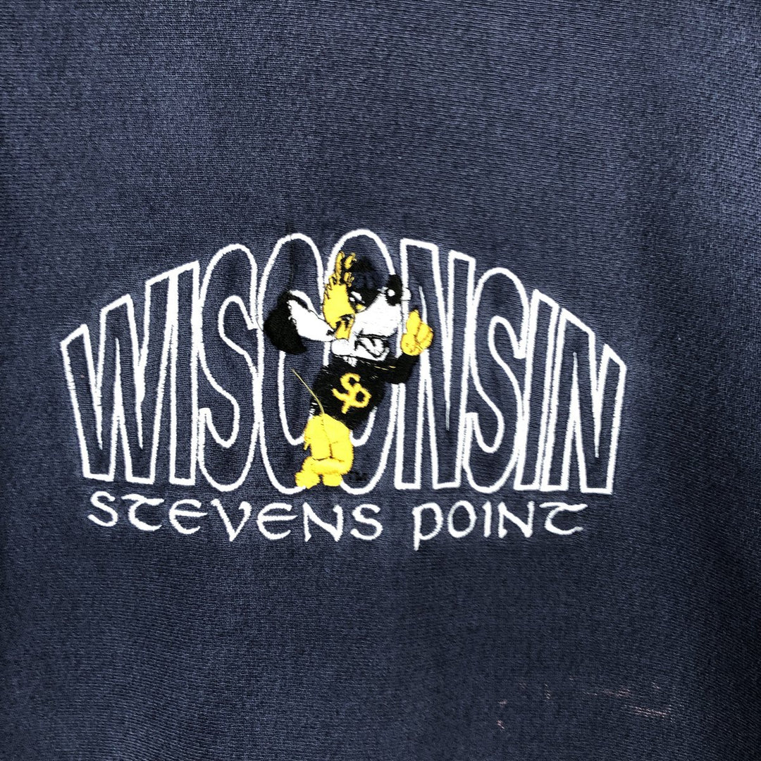 90'S Sophie Wisconsin College Character Sweatshirt, Made in USA, Men's XL equivalent, Vintage cotton navy blue type Vintage Second Hand