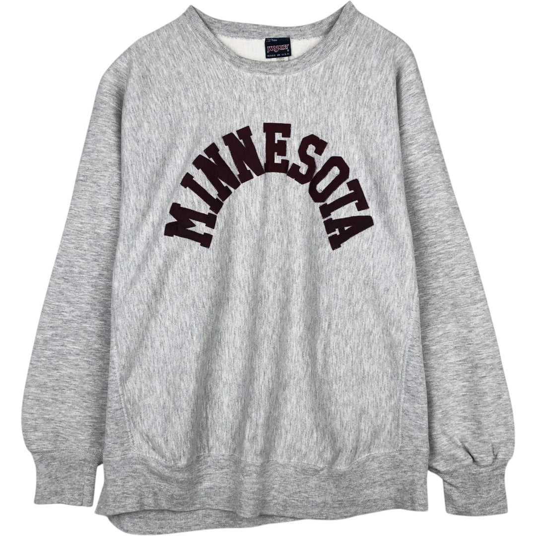 90'S JanSport MINNESOTA University of Minnesota College Sweatshirt, Made in USA, Men's XXL equivalent, Vintage cotton gray type Vintage Second Hand