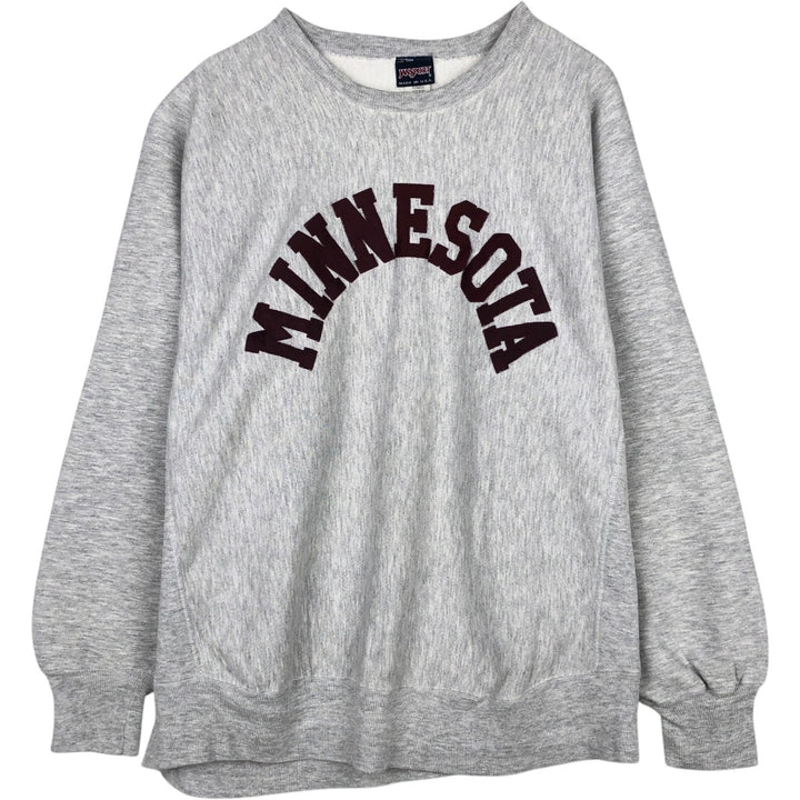 90'S JanSport MINNESOTA University of Minnesota College Sweatshirt, Made in USA, Men's XXL equivalent, Vintage cotton gray type Vintage Second Hand