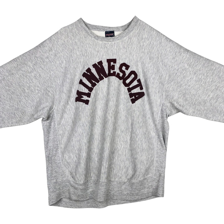 90'S JanSport MINNESOTA University of Minnesota College Sweatshirt, Made in USA, Men's XXL equivalent, Vintage cotton gray type Vintage Second Hand