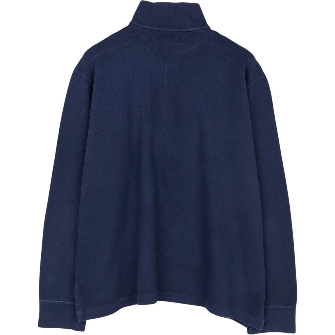 Ralph Lauren POLO by Ralph Lauren Half-Zip Sweatshirt, Men's Size L cotton navy blue type Vintage Second Hand