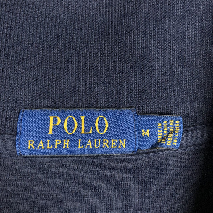 Ralph Lauren POLO RALPH LAUREN Half-zip sweatshirt, men's M size cotton navy blue type Vintage Second Hand