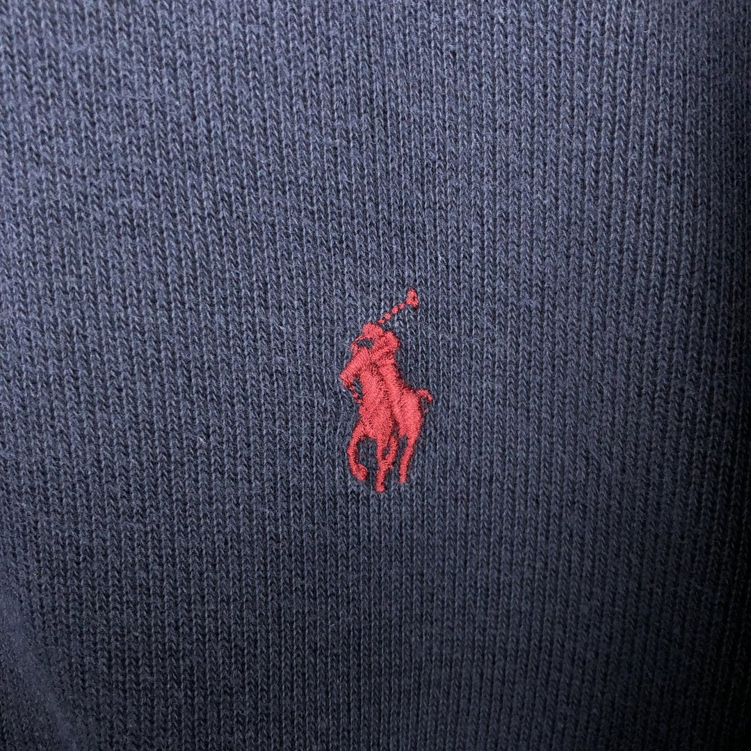 Ralph Lauren POLO RALPH LAUREN Half-Zip Sweatshirt, Men's XL cotton navy blue type Vintage Second Hand