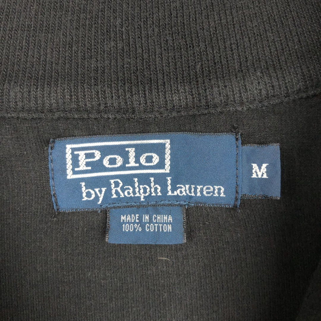 Ralph Lauren POLO by Ralph Lauren Half-Zip Sweatshirt, Men's M cotton black type Vintage Second Hand