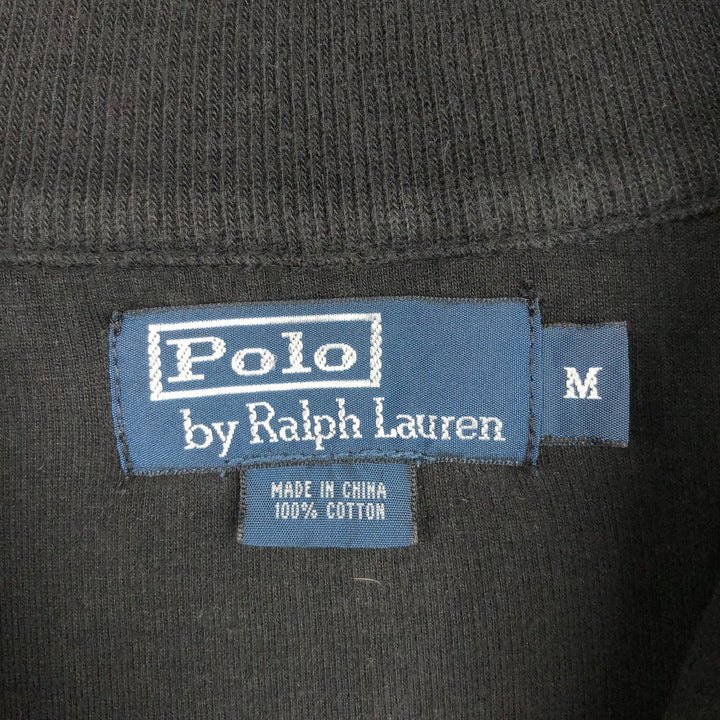 Ralph Lauren POLO by Ralph Lauren Half-Zip Sweatshirt, Men's M cotton black type Vintage Second Hand
