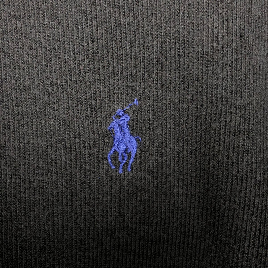 Ralph Lauren POLO by Ralph Lauren Half-Zip Sweatshirt, Men's M cotton black type Vintage Second Hand