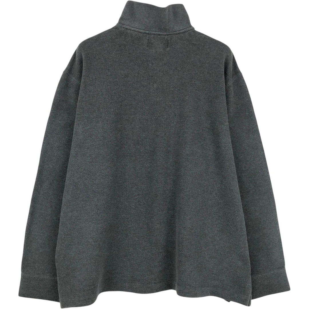 Ralph Lauren POLO by Ralph Lauren Half-Zip Sweatshirt, Men's XL cotton Charcoal Vintage Second Hand