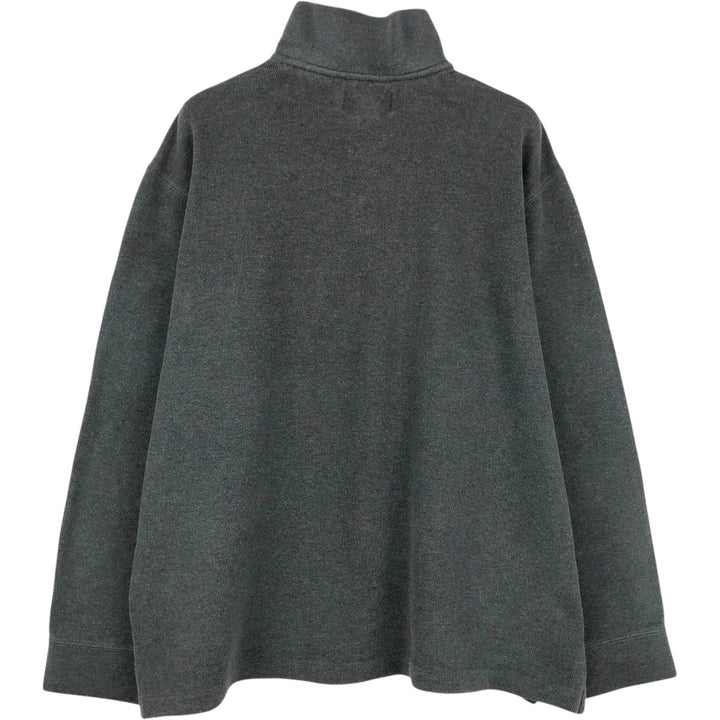 Ralph Lauren POLO by Ralph Lauren Half-Zip Sweatshirt, Men's XL cotton Charcoal Vintage Second Hand