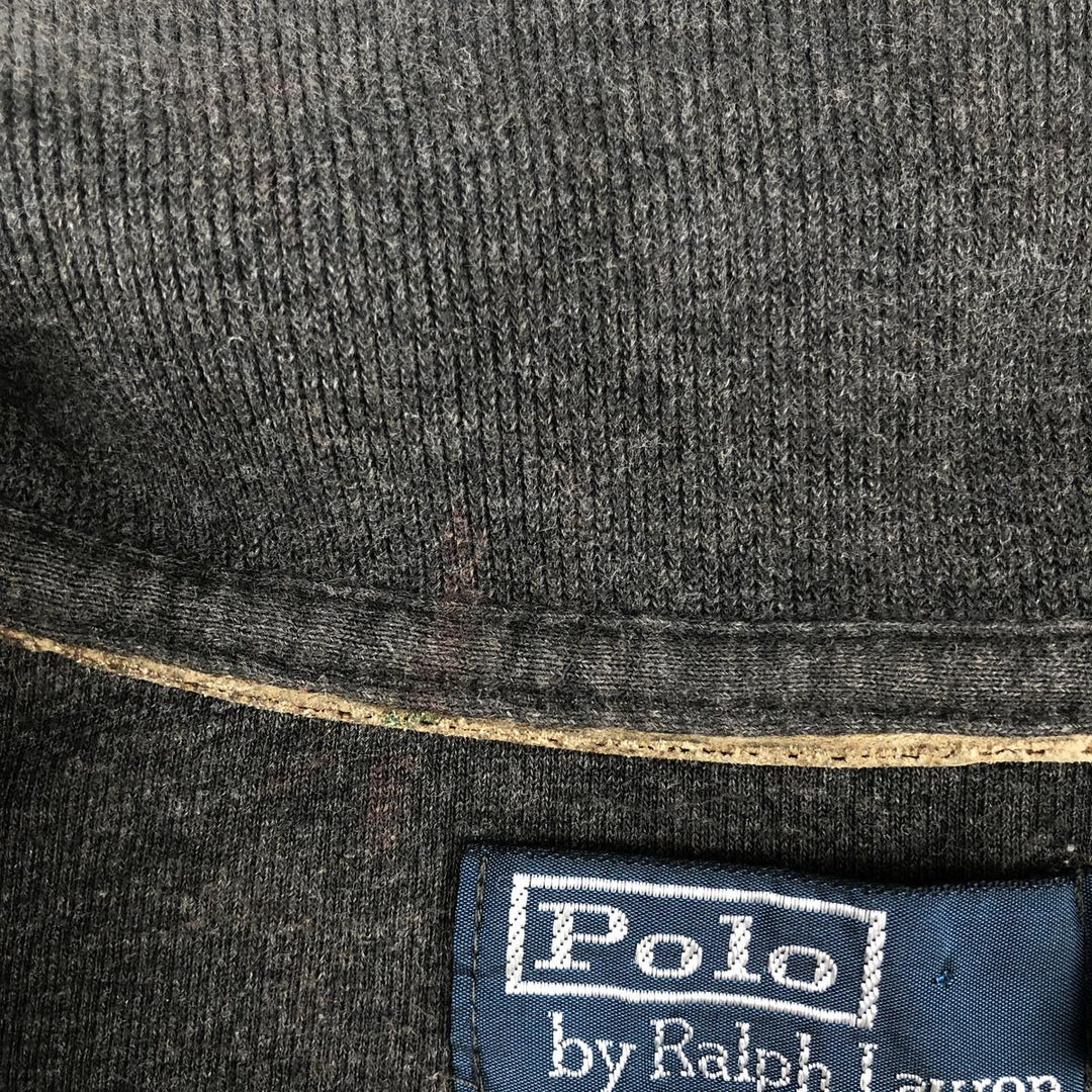 Ralph Lauren POLO by Ralph Lauren Half-Zip Sweatshirt, Men's XL cotton Charcoal Vintage Second Hand