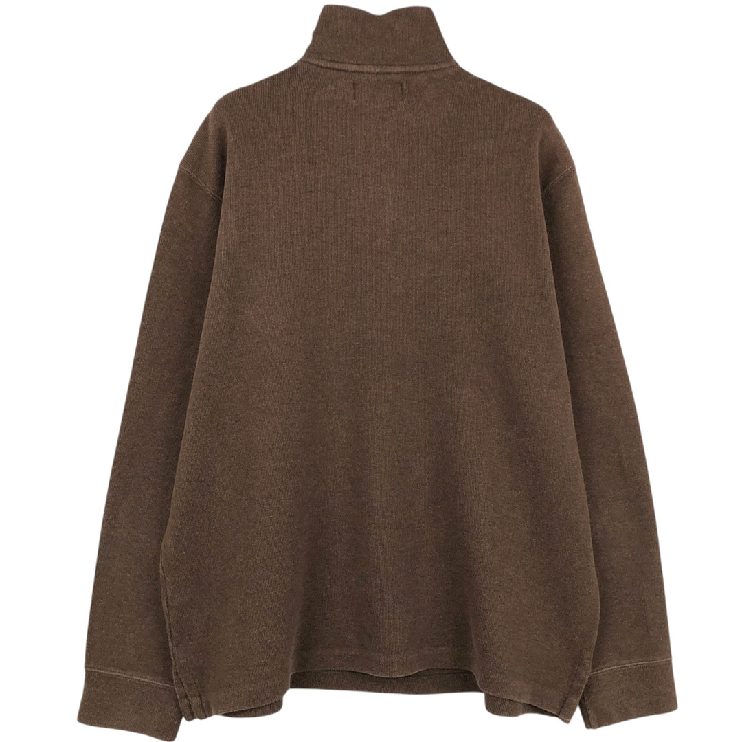 Ralph Lauren POLO by Ralph Lauren Half-Zip Sweatshirt, Men's Size L cotton brown type Vintage Second Hand