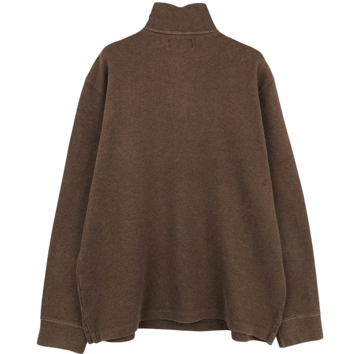 Ralph Lauren POLO by Ralph Lauren Half-Zip Sweatshirt, Men's Size L cotton brown type Vintage Second Hand